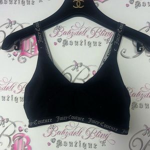 Juicy couture bra sports bra logo band stretchy keyhole opening front 💎